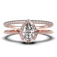 thumbnail image 1 of Art deco 1.75 Carat Vintage Pear Cut Diamond Moissanite Engagement Ring Set, Wedding Ring in 925 Sterling Silver With 18k Rose Gold Plating Gift For Her Promise Ring Anniversary Ring, 1 of 4