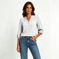 thumbnail image 7 of GUACER Half Sleeve Henley Blouses for Women V-Neck Button-Up Top Flowy Lightweight Shirts for Casual & Office Wear, 7 of 7