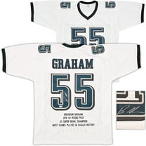Philadelphia Eagles Brandon Graham Autographed White Super Bowl Stats Jersey Beckett BAS Witness 239892