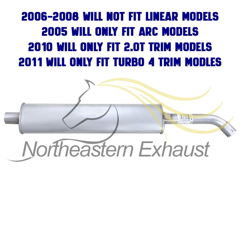 Northeastern Exhaust Resonator Pipe & Muffler Fits 2004-2008 & 2010-2011 Saab 9-3 2.0L - Direct Fit | Stainless Steel System Kit
