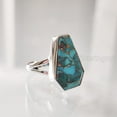 thumbnail image 3 of Coffin Blue Copper Turquoise Ring, Natural Turquoise Ring, December Birthstone, Womens Ring, Coffin Ring, 925 Sterling Silver, Christmas, Handmade, Statement Jewelry, Coffin Shape Gemstone Ring, 3 of 6