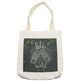 thumbnail image 1 of Hello World Tote Bag, Lettering Sports Shoes and a Floral Background Hand Drawn, Cloth Linen Reusable Bag for Shopping Books Beach and More, 16.5" X 14", Cream, by Ambesonne, 1 of 2