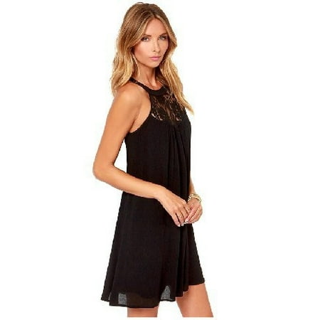 Mini Chiffon Cocktail - Beach Short Mini Sleeveless Chiffon Dress Women Summer Party Evening Cocktail