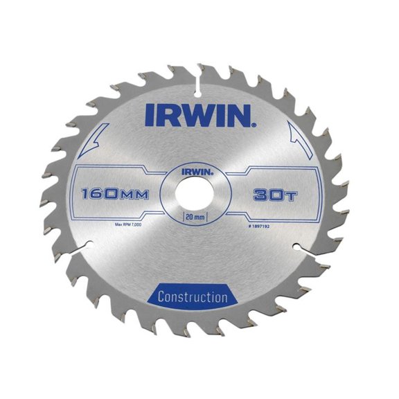 IRWIN - Construction Circular Saw Blade 160 x 20mm x 30T ATB