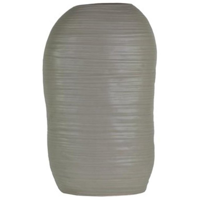Urban Trends Collection 52701 Ceramic Tall Irregular Vase with Combed Design Body, Gray - Large
