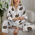 thumbnail image 6 of Yiaed Cute Swan Print Pajamas Women's Long Sleeve Sleepwear Soft Button Down Loungewear Pjs Lounge Set Nightwear Womens Pajama Pants-Small, 6 of 7