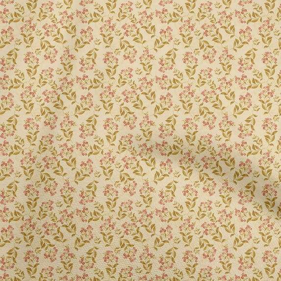 oneOone Georgette Viscose Pale Yellow Fabric Florals Craft Projects Decor Fabric Printed By The Yard 42 Inch Wide