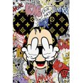 thumbnail image 1 of Disney Graffiti Street Art Wall Poster Banksy Mickey Mini Mouse and Donald Duck Canvas Print Fashion Painting Cartoon Decor70x100cm No Frame Gao Jinjia LED, 1 of 2