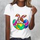 thumbnail image 4 of Tops de Cuello Redondo para las Mujeres de Moda Suelto Casual Relajantemente Impresa Camiseta de Manga Corta Top Casual Tops Sueltos para las Mujeres, 4 of 5