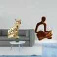 thumbnail image 2 of Estatua de gato humano, figura decorativa, animal abstracto pensador, escultura, arte, artesanía, adorno para chimenea, oficina, bar., 2 of 8