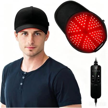 CNV Red Light Wellness Hat, Cordless Rechargeable Scalp Care Baseball Cap Insert, Dual-Wavelength LEDs Scalp Therapy Device for Men and Women Personal Care