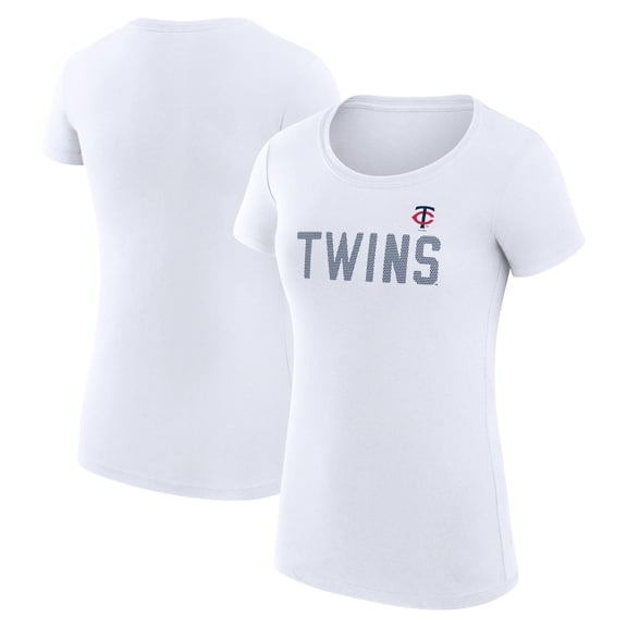 Women's G-III 4Her by Carl Banks White Minnesota Twins Dot Print Fitted T-Shirt
