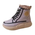 thumbnail image 3 of Botas de nieve informales, accesorios de suela gruesa antideslizante, zapatos de invierno para clima frío Violeta 35 Jinwen Botas de nieve, 3 of 8