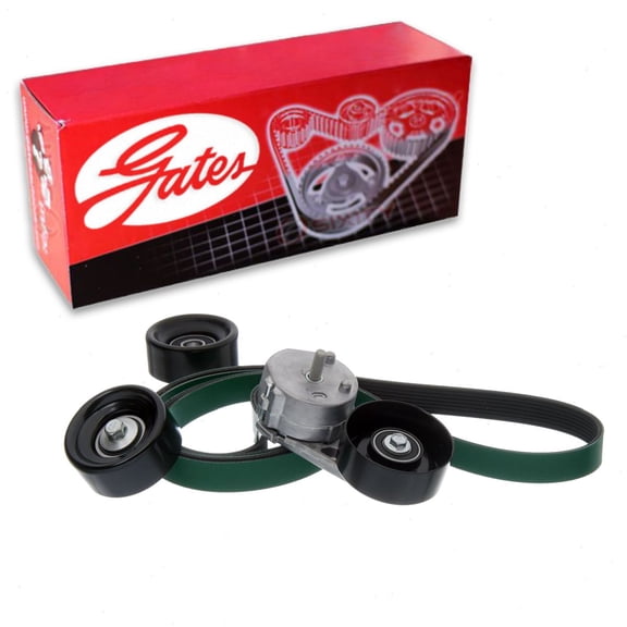 Gates Complete Serpentine Belt Drive Component Kit compatible with Ford F-350 Super Duty 6.4L V8 2008-2010