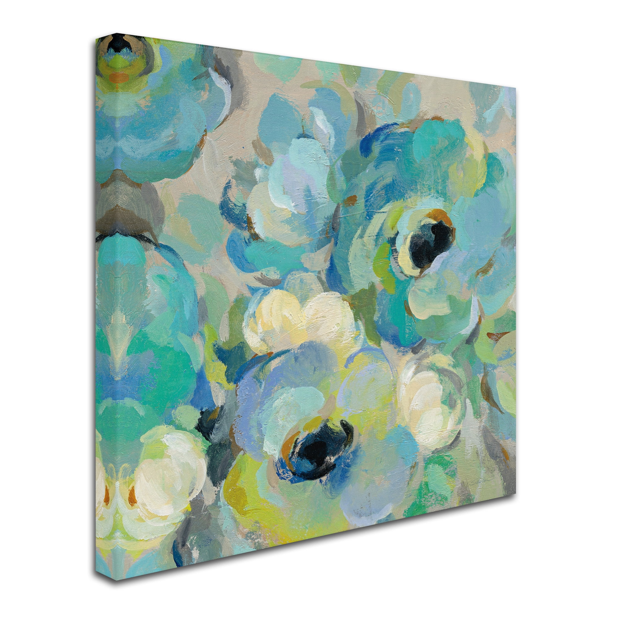 Trademark Fine Art 'Fresh Teal Flowers III' Canvas Art by Silvia Vassileva