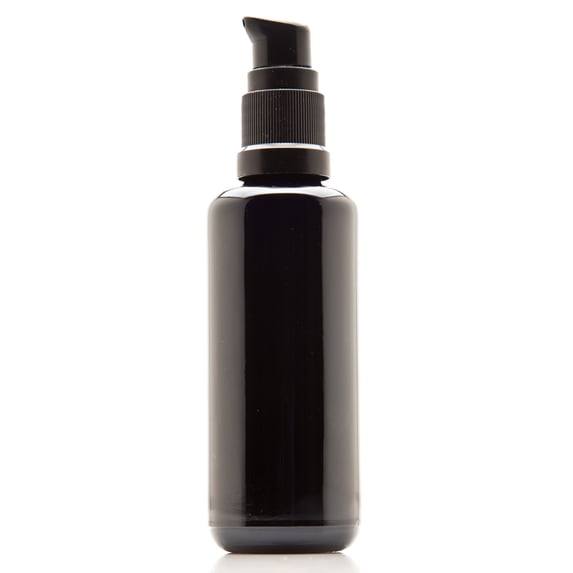 Infinity Jars 50 Ml (1.7 fl oz) Black Ultraviolet Glass Push Pump Bottle