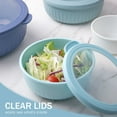 thumbnail image 4 of GPED 8 Piece Mixing Bowl with Lids Set, Plastic Bowls, Meal Prep Bowl Set, Nesting Mixing Bowls for Space Saving Storage, Ideal for Cooking, Baking, Food Prep, Dishwasher Safe - Wide Bowls, Blue, 4 of 7