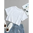 thumbnail image 4 of ZAFUL Women's Graphic Tee Patriotic American Flag Short Sleeve Crop T-shirt White S, 4 of 6