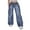 Blue, variant on KOMOO Women Wide Leg Denim Jeans High Waist Straight Baggy Pants Vintage Trousers with Pockets