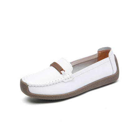 

Woobling Women Loafers Slip-Ons Nurse Shoes Flat Flats Nursing Casual Shoe Lightweight Moccasins Comfort Breathable White 5