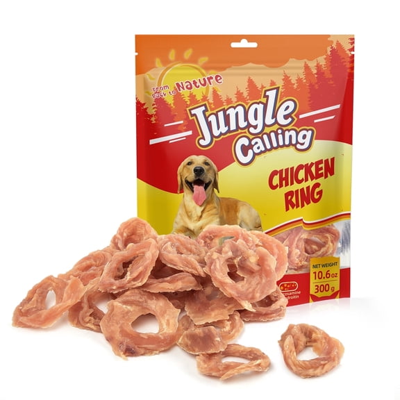 Jungle Calling Chicken Jerky Rings,Chewy Snacks Help Hip & Joint Health,Dog Treats