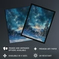 thumbnail image 2 of Artery8 Night Snow Tranquil Forest Winter Landscape Stars Living Room Artwork Framed Wall Art Print A4, 2 of 5