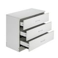thumbnail image 4 of 3-Drawer Dresser, Modern Storage Chest of Drawers, Wood Dresser Chest with Metal Handle, Bedside Nightstand, for Bedroom, Living Room, Closet, Entryway, Hallway,White, 4 of 9