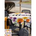 thumbnail image 5 of Outdoor Tablecloth with Umbrella Hole for Patio/Picnic/Party/Camping, Summer Floral Waterproof Table Cloth Square Cover Washable, Welcome Colorful Daisy Flowers Retro Botanical (60"x 60"), 5 of 9