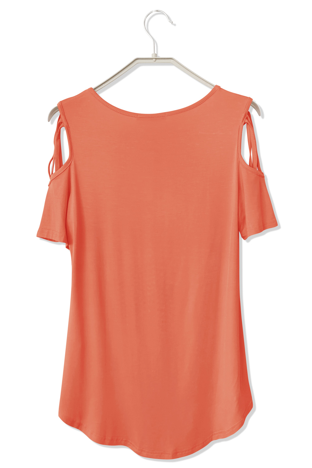 LUCKY BRAND WOMENS Shirt Medium Orange Cold Shoulder Short Sleeve