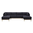 thumbnail image 2 of Pemberly Row Black Sherpa Fabric 124" Wide Double Chaise U-Shape Sectional Sofa, 2 of 5