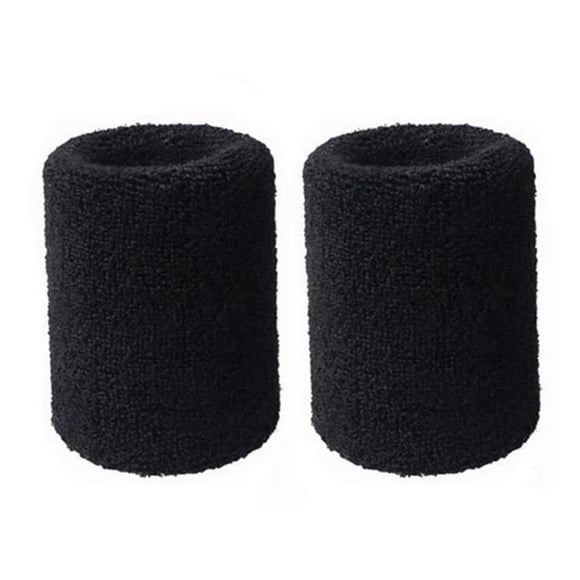 Riforla 2Pcs Unisex Basketball Sports Cotton Sweat Band Sweatband Wristband Wrist Band Hand & Wrist Braces Black