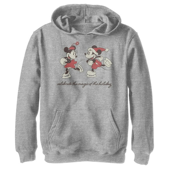 Boy's Mickey & Friends Celebrate The Magic Of Holidays Pull Over Hoodie Athletic Heather Small