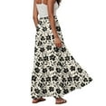 thumbnail image 5 of vigerkar Womens Casual Boho High Waisted Flowy Maxi Skirts Trendy Floral Cute Long Skirts with Pockets 2025 Beige, L, 5 of 5
