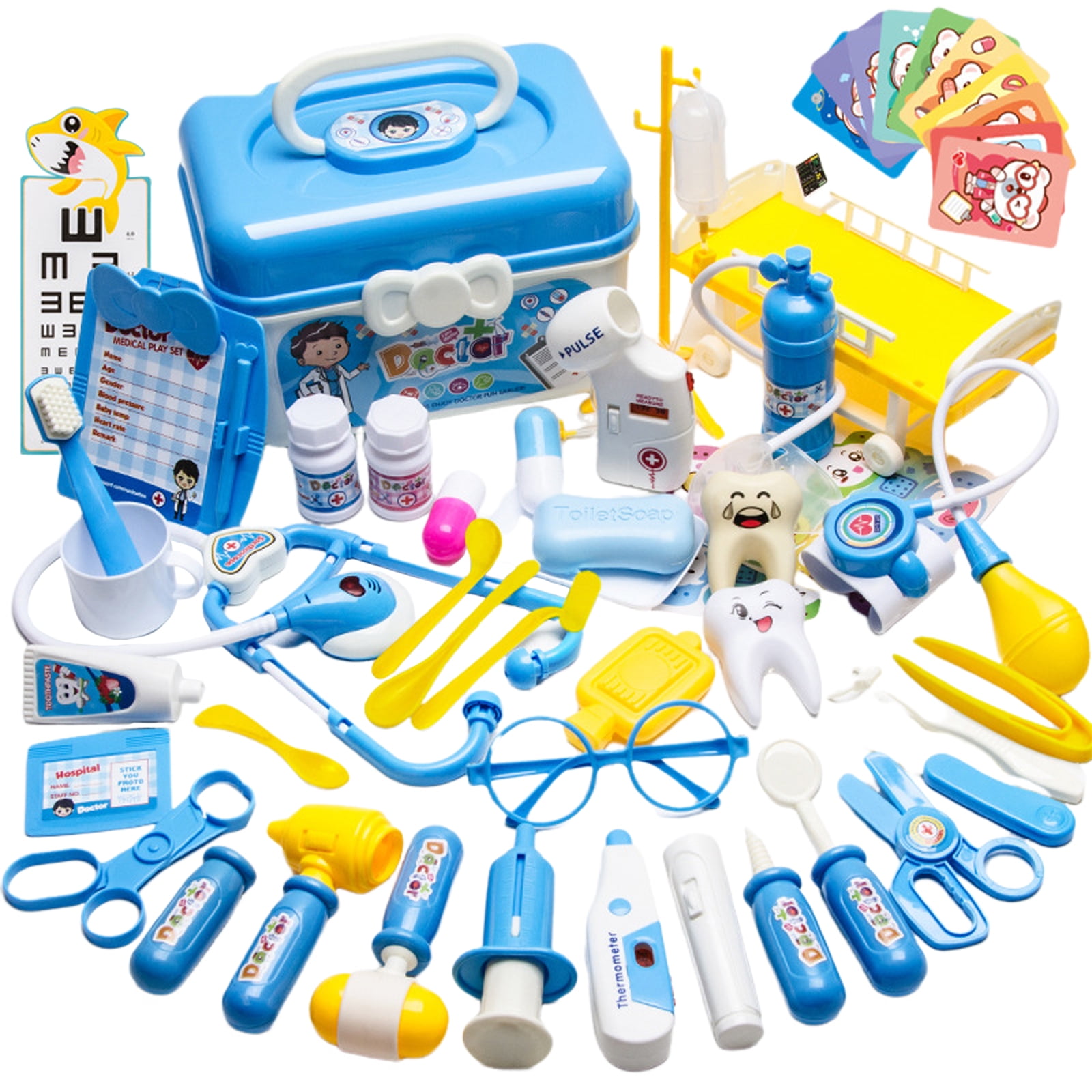 Gprince 51pcs Doctor Kit For Kids Pretend Play Medical Kit With Storage Box Doctor Role Play Game Gifts For Boys Girls Walmart