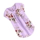 thumbnail image 3 of Qarigey Camiseta de mujer Camiseta plisada estampada Top Cuello Blusa de manga corta Prendas para la parte del cuerpo Violeta METRO Qarigey AP003086-07, 3 of 5