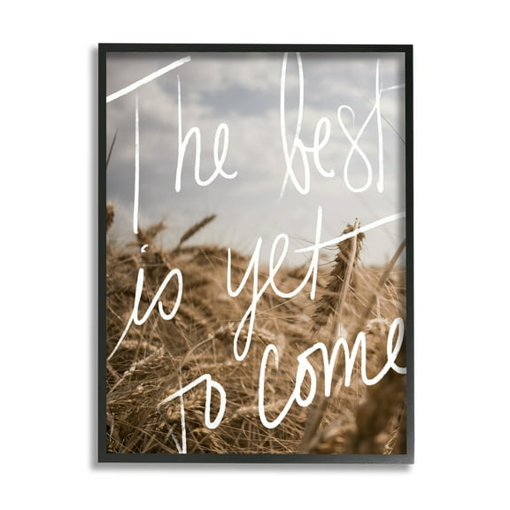 Stupell Industries Yet To Come Rural Landscape Inspirational Painting Black Framed Art Print Wall Art, 11 x 14