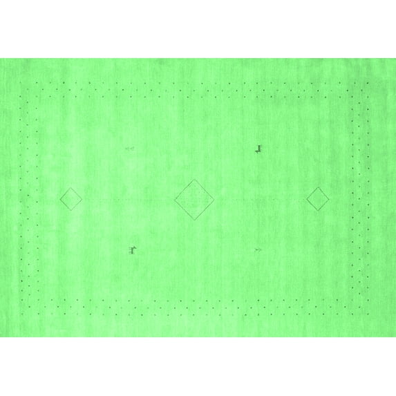 Ahgly Company Indoor Rectangle Solid Emerald Green Modern Area Rugs, 5' x 7'