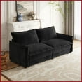 thumbnail image 5 of Modern Corduroy Loveseat Sofa with 2 Pillows – Sturdy Wood Frame, Deep Seat for Living Room, 5 of 11