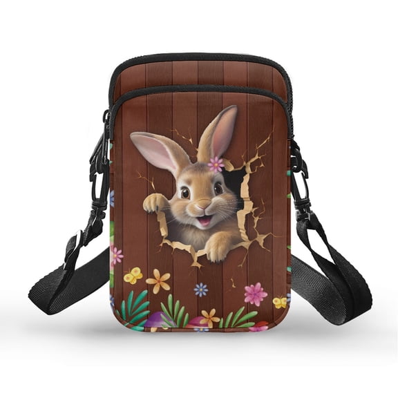 HELLHERO Rabbit Sling Bag Double Deck Unisex for Outdoor Holiday Travel 4.33"x1.97"x7.09"