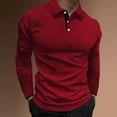 thumbnail image 2 of Ierhent Polo Long Sleeve Shirts for Men Men's Tech Golf Polo(Y-Red,XXL), 2 of 5