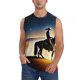 thumbnail image 1 of Balery Azure Sky Western Desert Cowboy Camisetas sin mangas para hombre, absorbe la humedad y protege contra el mal olor.-Medium, 1 of 7