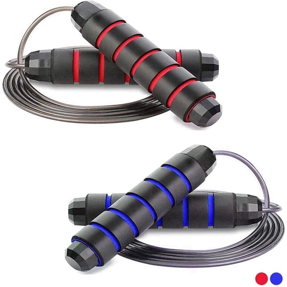 Adjustable Skipping Rope with Ball Bearings, 2 Pack Speed Jump Rope for Fitness Exercise, Indoor Outdoor Workout Equipment for Adults Men Women Kids, 2.7M Length Fit Under 175cm