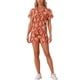 thumbnail image 2 of Conjuntos de Mujeres de Hawái de 2 Piezas, Camisa Floral de Botones y Pantalones Cortos, Ropa Casual para Vacaciones Tropicales en la Playa 2026 XL Rojo Oscuro, 2 of 6