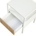 thumbnail image 6 of Set of 2 Rattan End Table, Modern Nightstand with Drawer & Metal legs, Side Table for Living room, Bedroom, White, 6 of 8