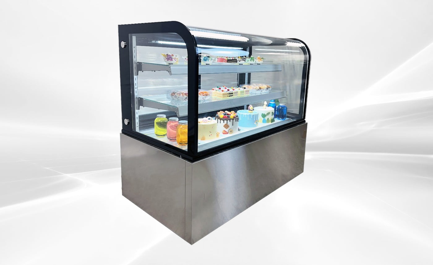 48" Commercial Refrigerated Bakery Display Case, Curved Glass Cake Showcase Refrigerator, LED Lighting, NSF Certified