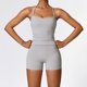 thumbnail image 2 of Conjunto de yoga de 2 piezas para mujer: camiseta sin mangas con espalda descubierta y pantalones cortos. Tejido transpirable, tirantes modernos, ideal para fitness/verano, varias tallas., 2 of 7