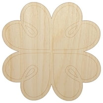 Four Leaf Lucky Clover Tribal Celtic Knot Wood Shape Unfinished Piece Cutout Craft DIY Projects - 4.70 Inch Size - 1/8 Inch Thick