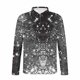 thumbnail image 4 of Blusa y camisa de manga larga con cuello vuelto para hombre, jersey de solapa de manga larga con cremallera, blusa informal con estampado BlingBling a la moda para hombre, poliéster, 4 of 5