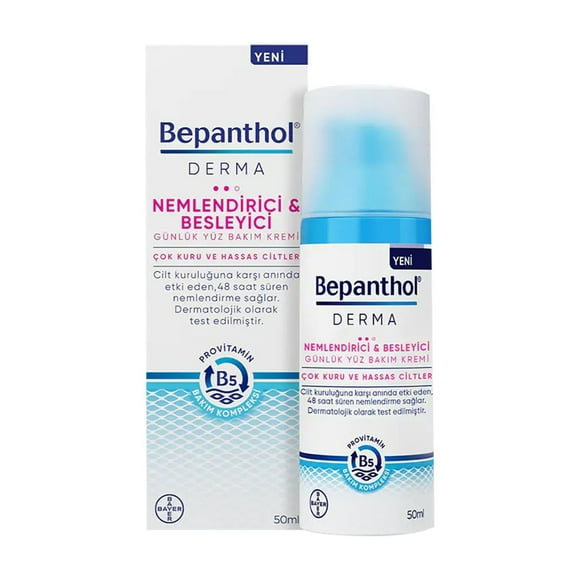 Bepanthol Derma Crème Hydratante Nourrissante Soin Quotidien du Visage 50 ml