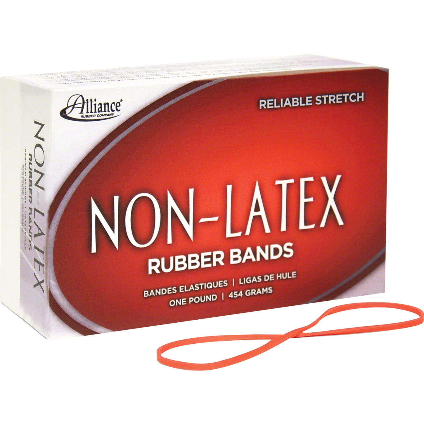 Alliance 37646 Latex-Free Orange Rubber Bands  Size 64  1/4 x 3-1/2  440 per 1-1/4lb Box